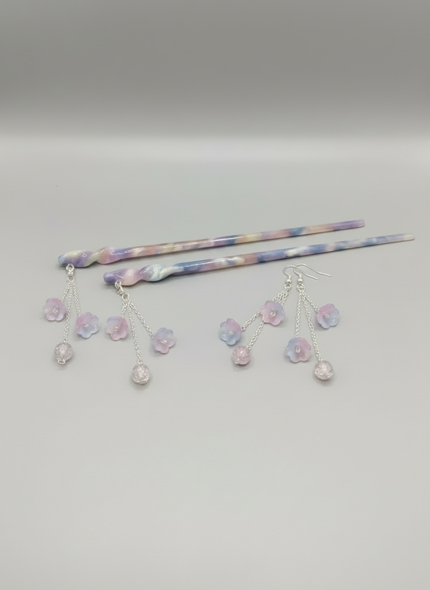 Illumination Hair Pin in Aurora Swirl