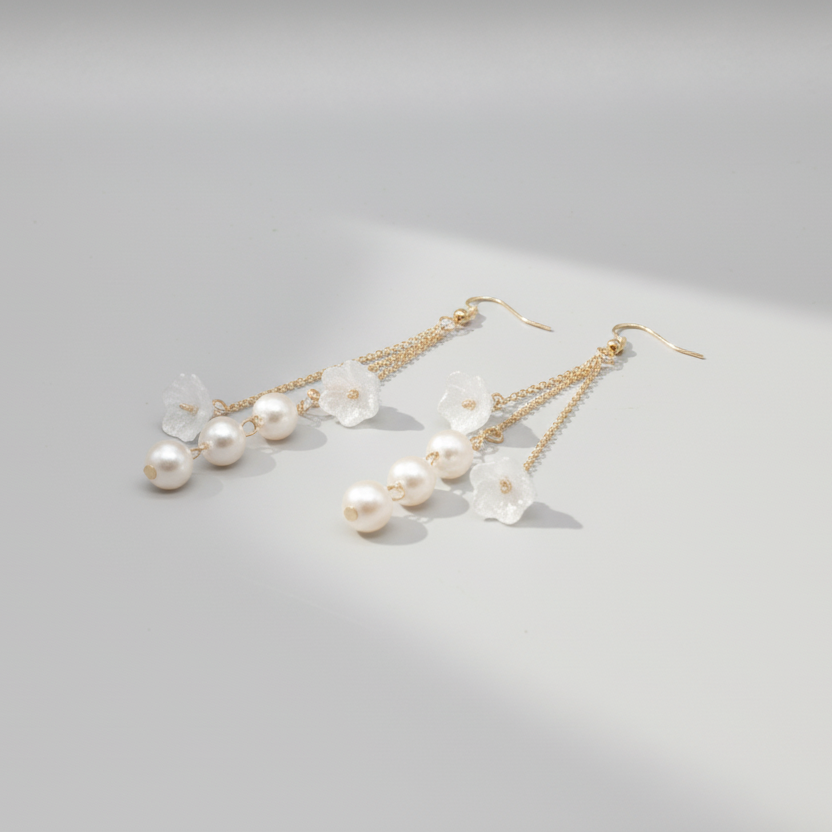 Cerulean Mist Gold Plated Earrings