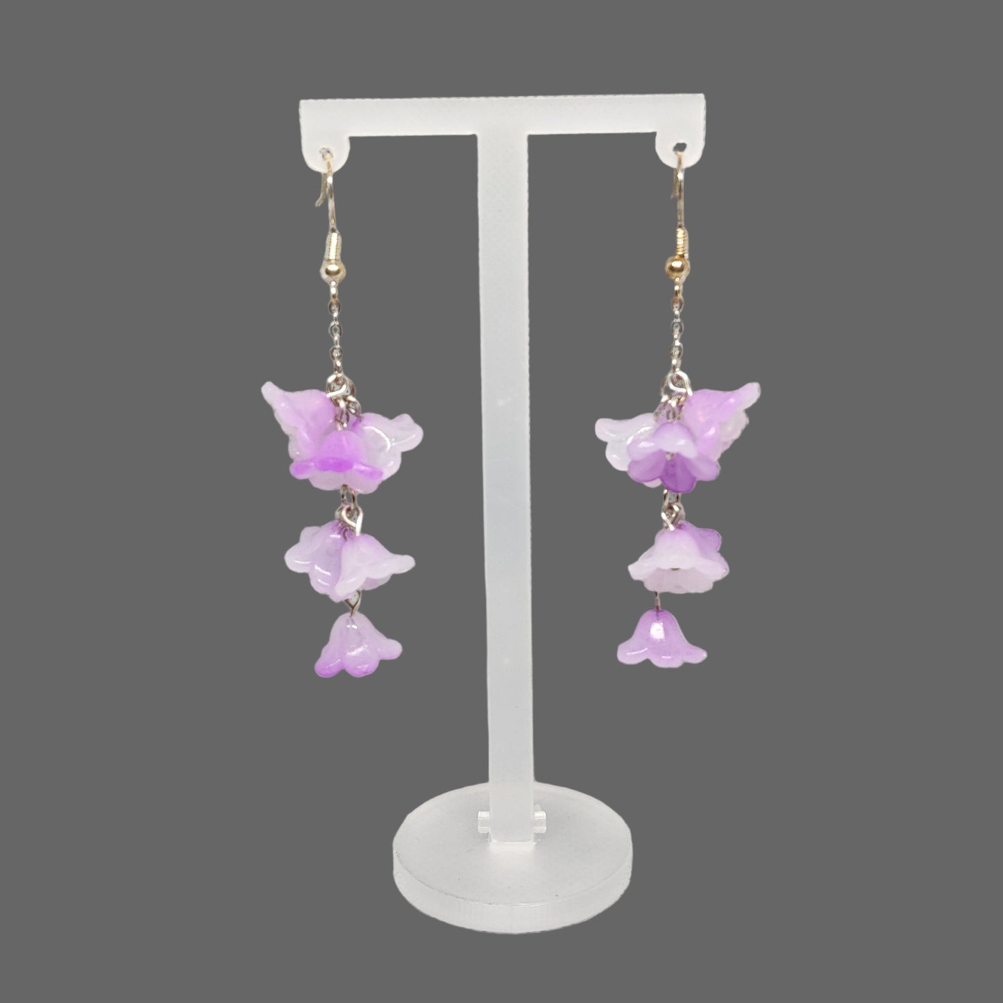 Purple Lily of Valley Sterling Silver Earrings