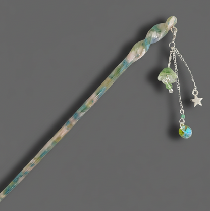Illumination Hair Pin in Seafoam Marble