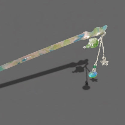 Illumination Hair Pin in Seafoam Marble