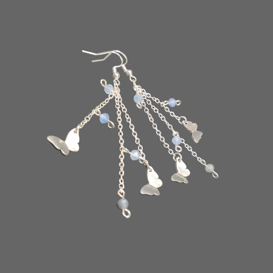Whimsical Butterflies Silver Earrings